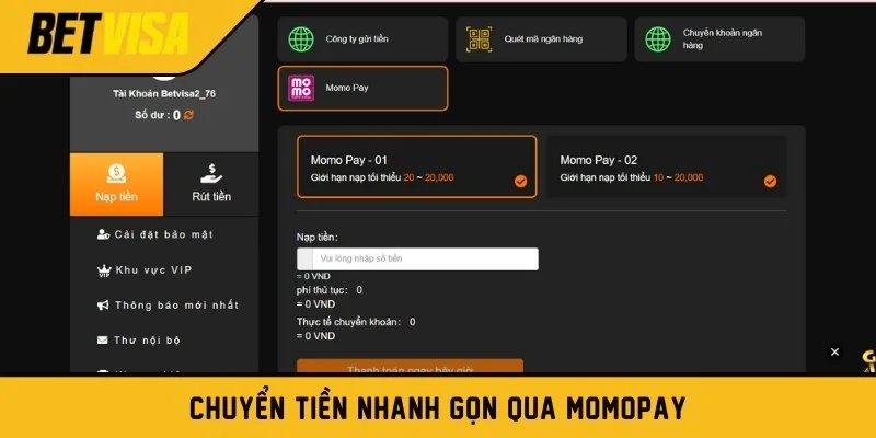 Ví điện tử MoMo nhanh chóng và tiện lợi